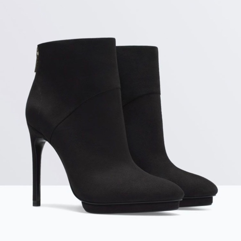 Zara Suede Platform stiletto booties (size 40)